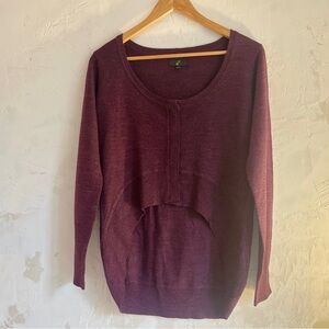 G:21 Deep Burgundy Sweater with Unique Hemline